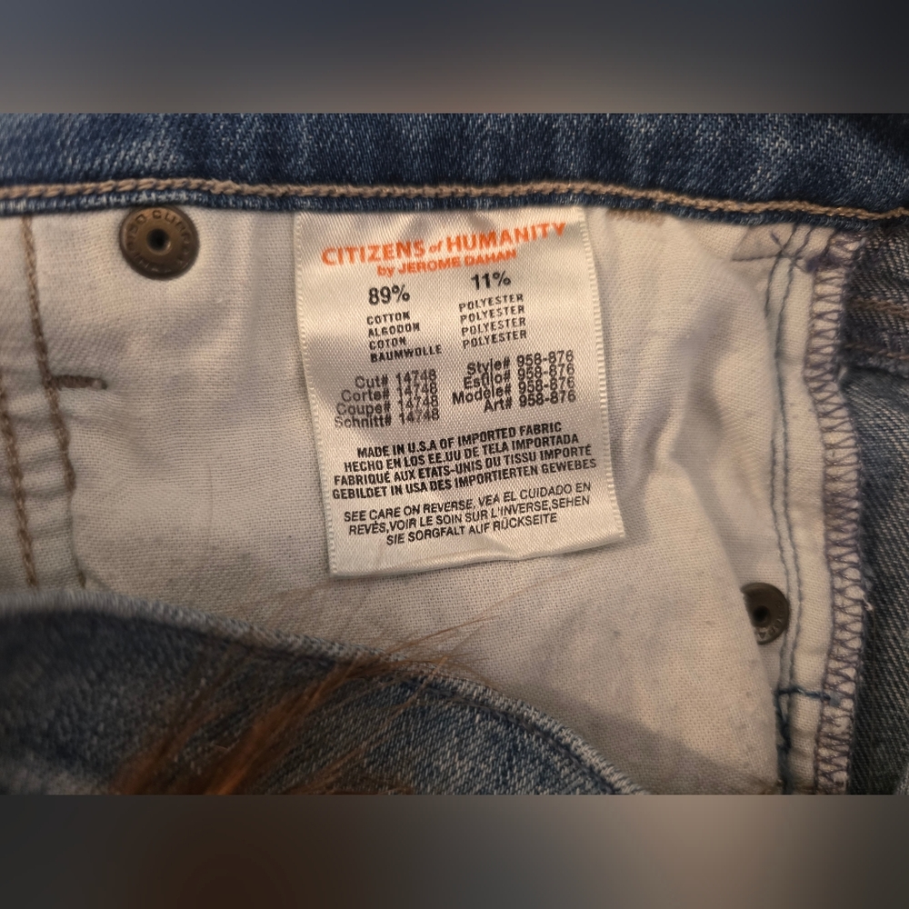 Citizens of Humanity Blue Denim Cut Off Shorts - Picture 7 of 8